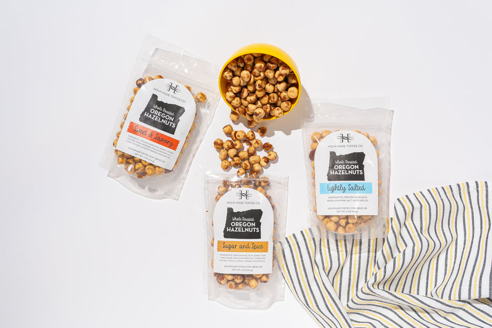 3 Pack of Whole Roasted Hazelnuts- Assorted Flavors